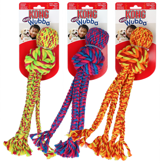 KONG Wubba Weaves met touw Assorti L