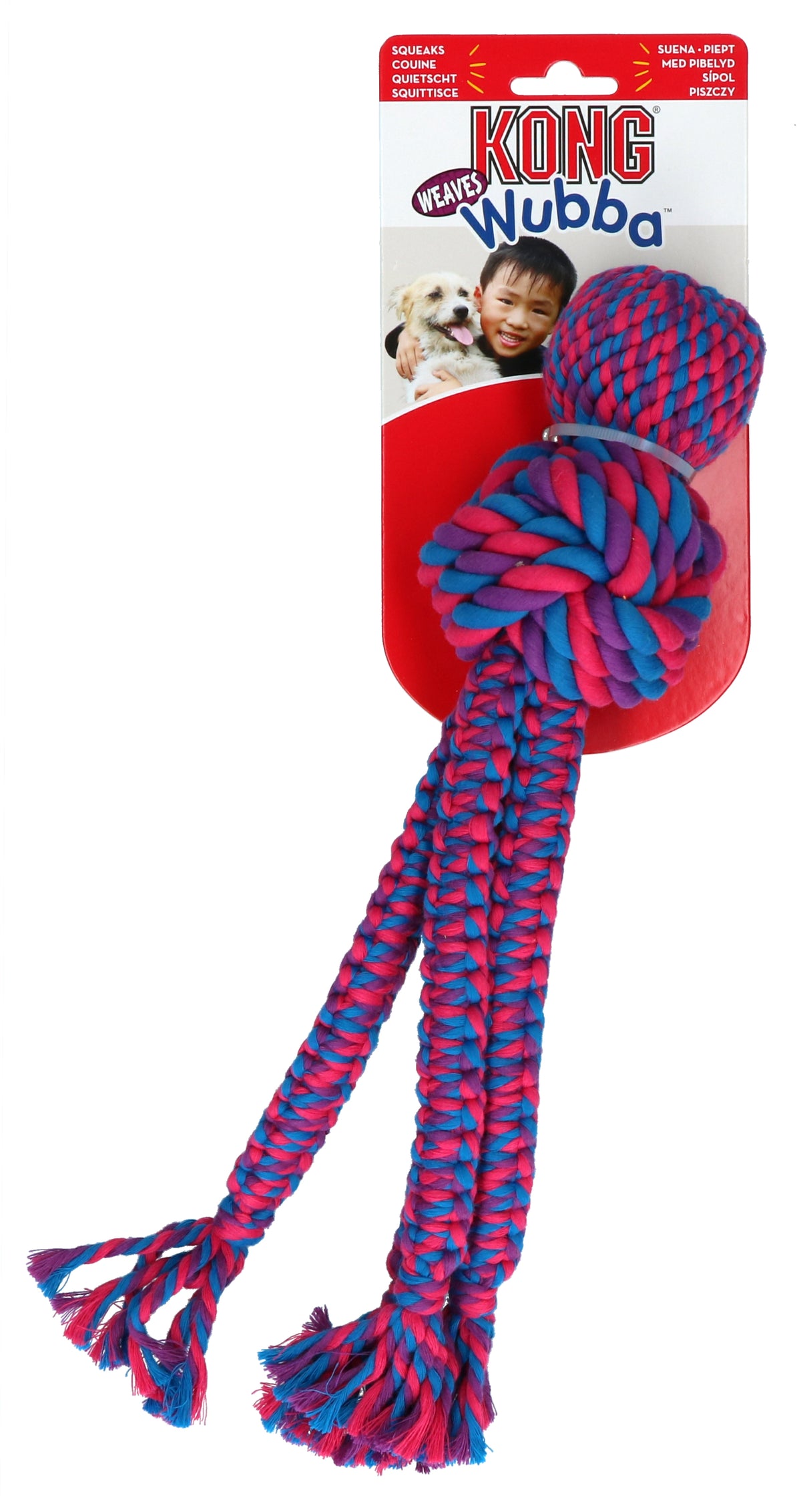 KONG Wubba Weaves met touw Assorti L