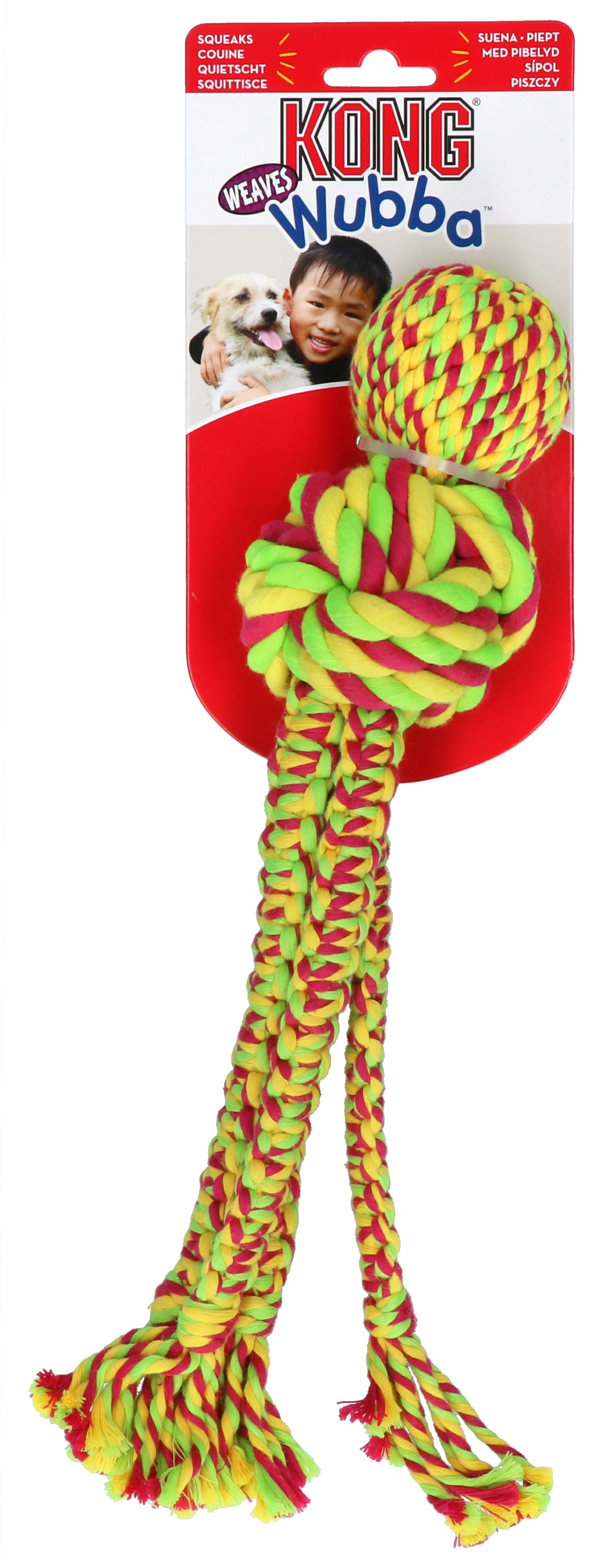 KONG Wubba Weaves met touw Assorti L