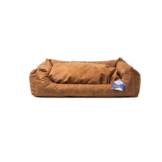 Let's Sleep Sweet Dreams Hondenmand Met Kussen L Cognac