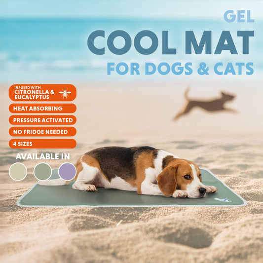 Coolpets Gel Cooling Mat Olijfgroen L