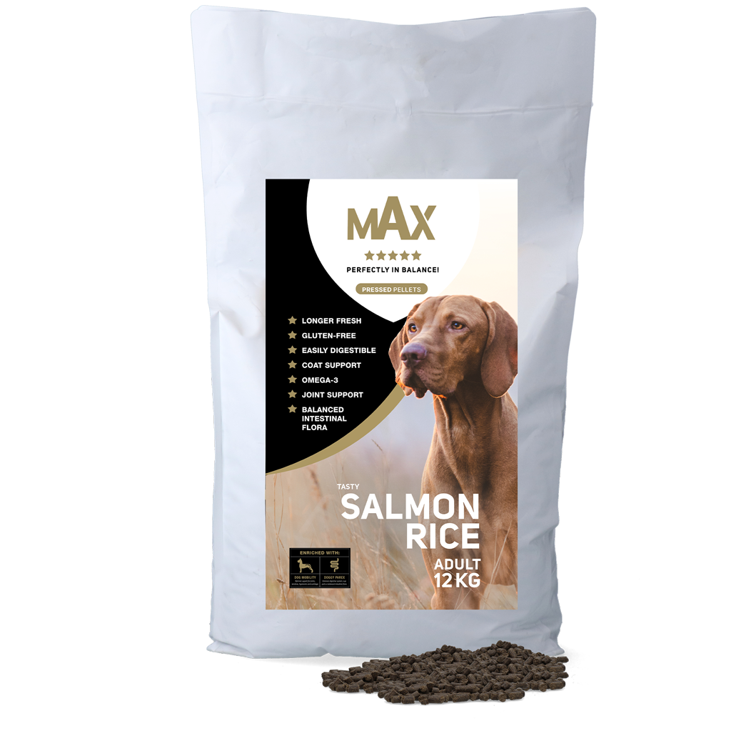 Max Adult Geperste Brokken Zalm & Rijst 12 kg