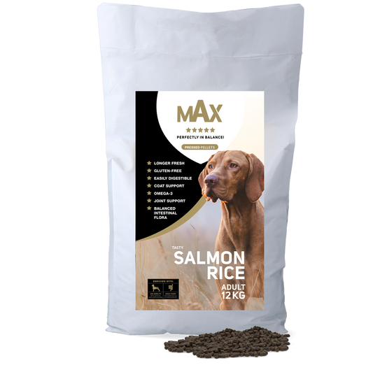 Max Adult Geperste Brokken Zalm & Rijst 12 kg