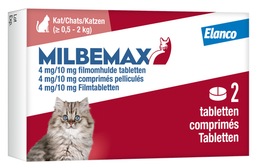 Milbemax Tabletten Kitten/Kat Klein R 0,5-2kg 2 tabl.