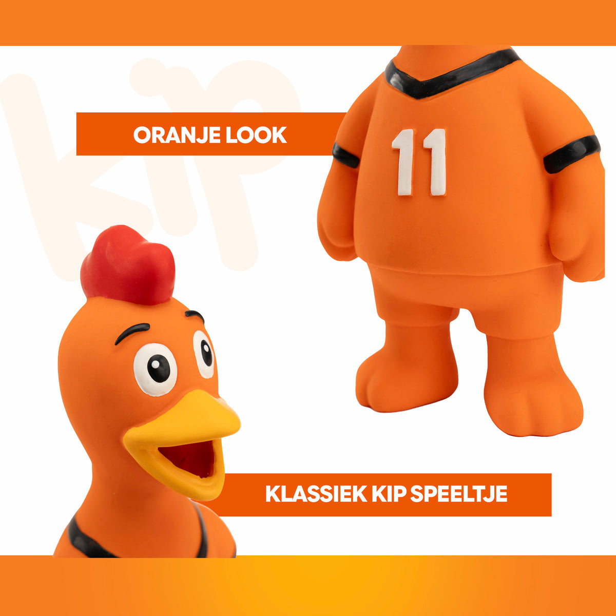 Oranje Latex Hondenspeeltjes WK Kip