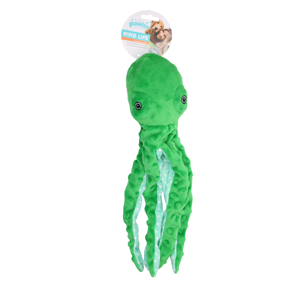 Pawise Multicolor Plush Octopus (3 colour assorted) M