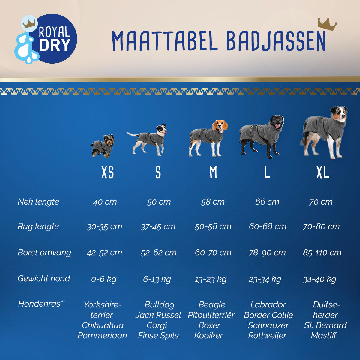 Royal Dry Badjas Voor Honden XS
