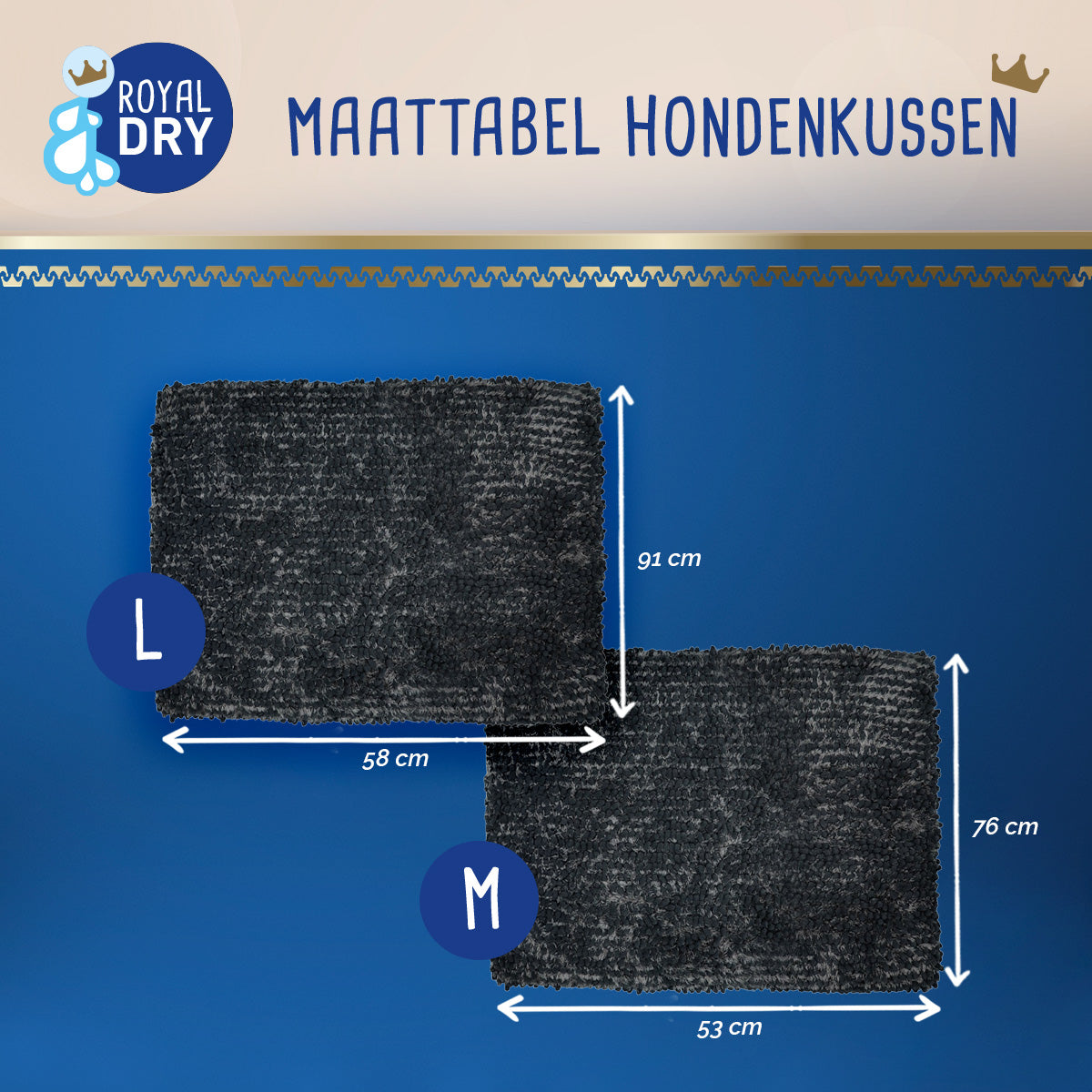 Royal Dry Kussen Voor Honden L (58 x 91 cm)