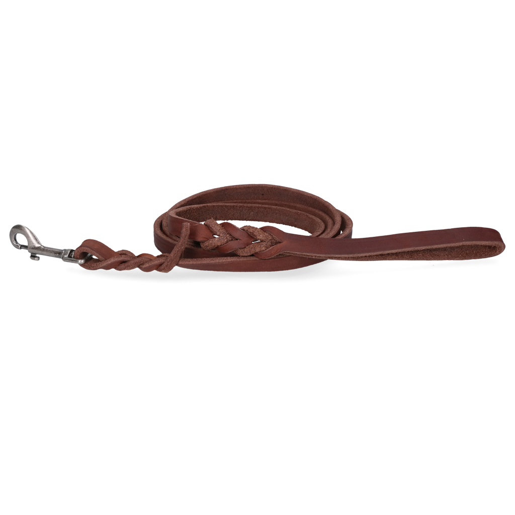 Spotted! Pro Leren Showlijn 180 cm x 12 mm - Bruin (Musketon)