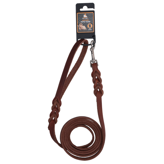 Spotted! Pro Leren Showlijn 180 cm x 12 mm - Bruin (Musketon)