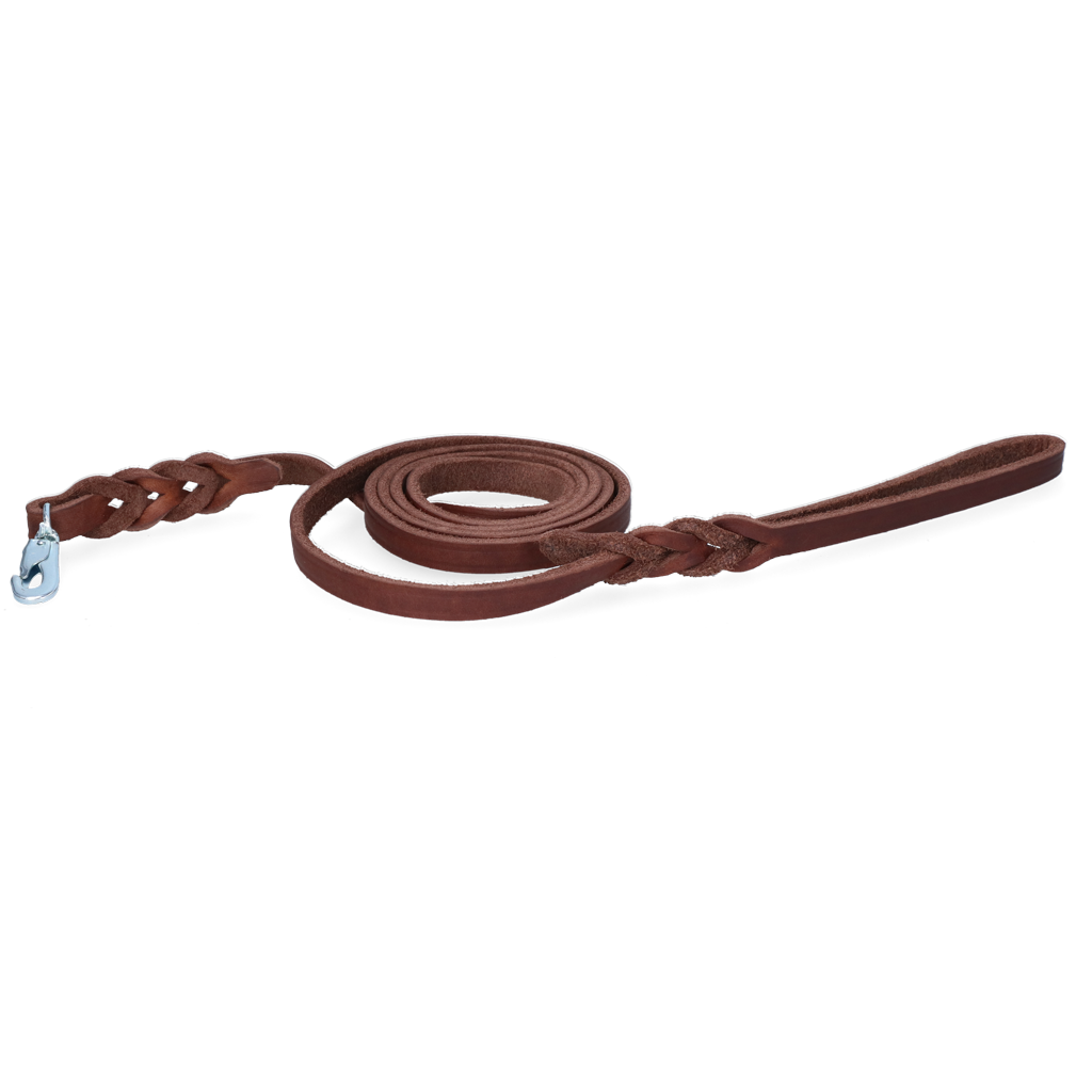 Spotted! Pro Leren Showlijn 180 cm x 12 mm - Bruin (Kliphaak)